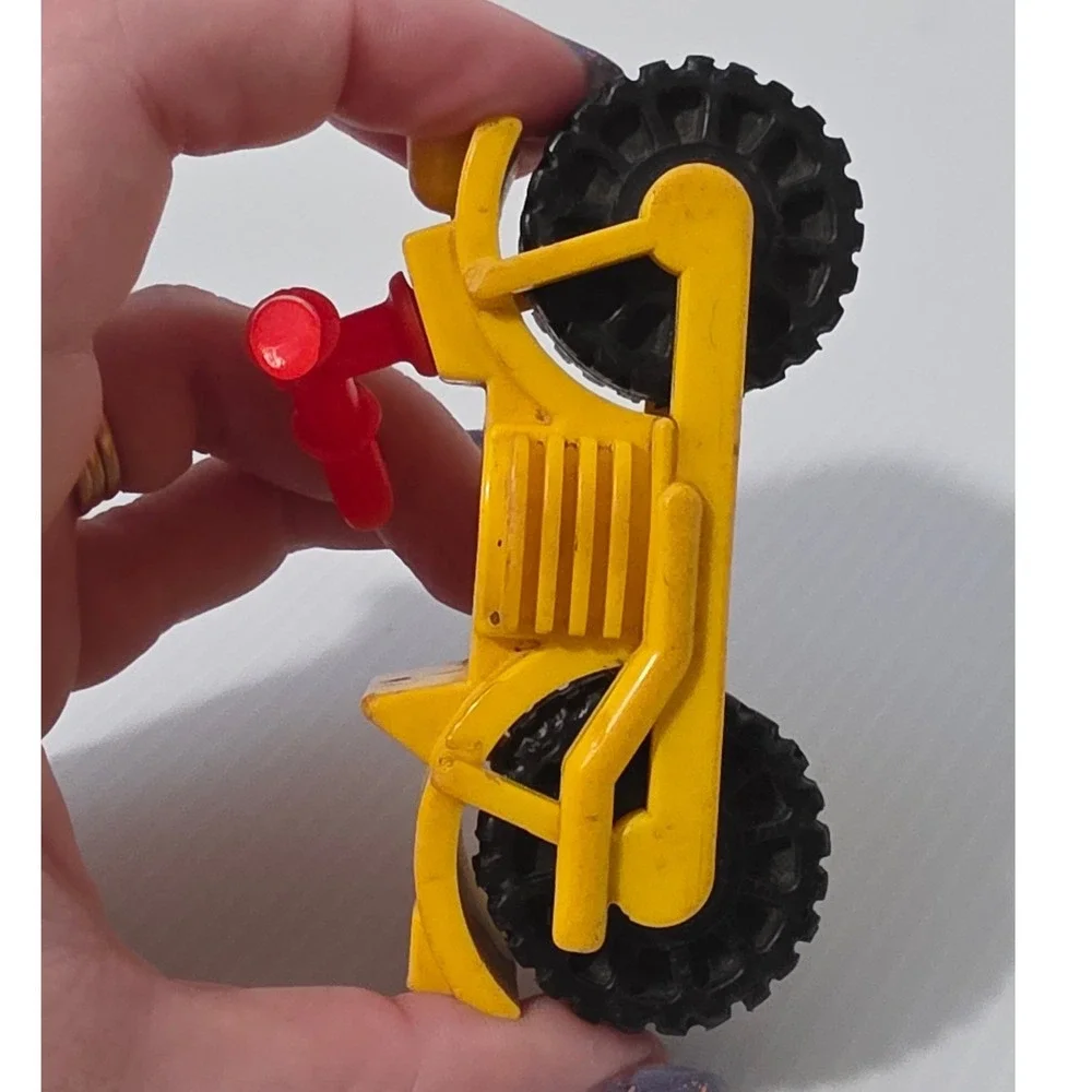 Fisher Price Little People Motorcycle Small Yellow Fair Vintage Toy Vehicle